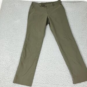 Uniqlo Pants Mens 34x34 Green Slim Microfiber Chino Casual Performance Polyester